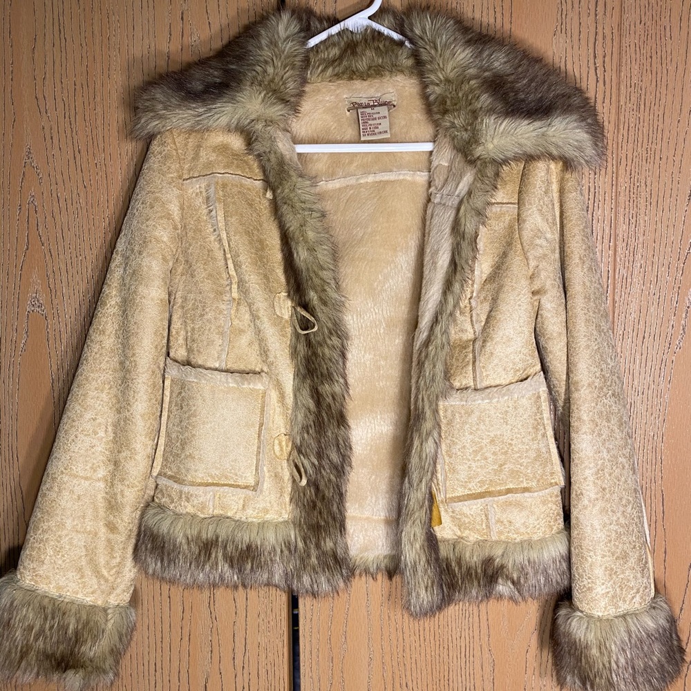 Paris Blues Tan Warm Faux Coat